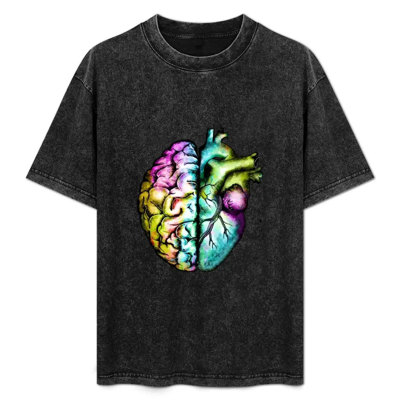 

Right balance between brain and heart, colorful, rainbow, multicolored, mental health T-Shirt