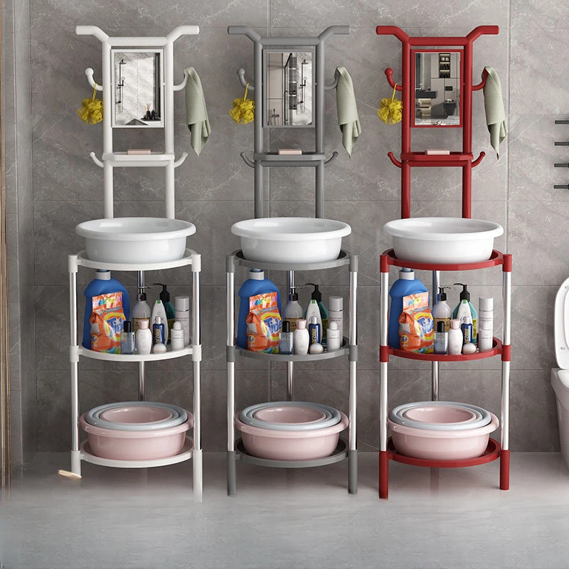 

Rural old washbasin rack washbasin shelf floor home simple bathroom toilet washbasin with mirror