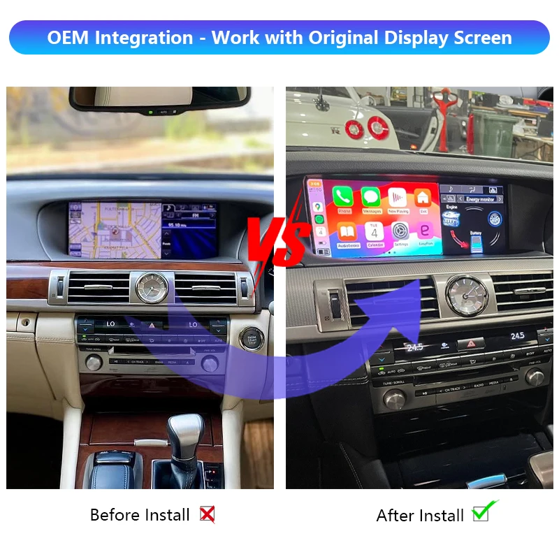 LS LS460 LS500h LS600 OEM Head Units Wireless Apple CarPlay And Android Auto Integration Kits Car Dvd Player For Lexus Car