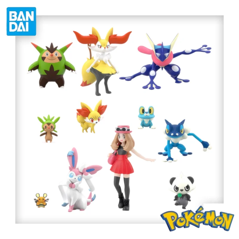 bandai-world-pokemon-region-de-kalos-greninja-froakie-pancham-fennekin-chespin-dedenne-serena-figurines-d'anime-jouets-modeles-de-collection