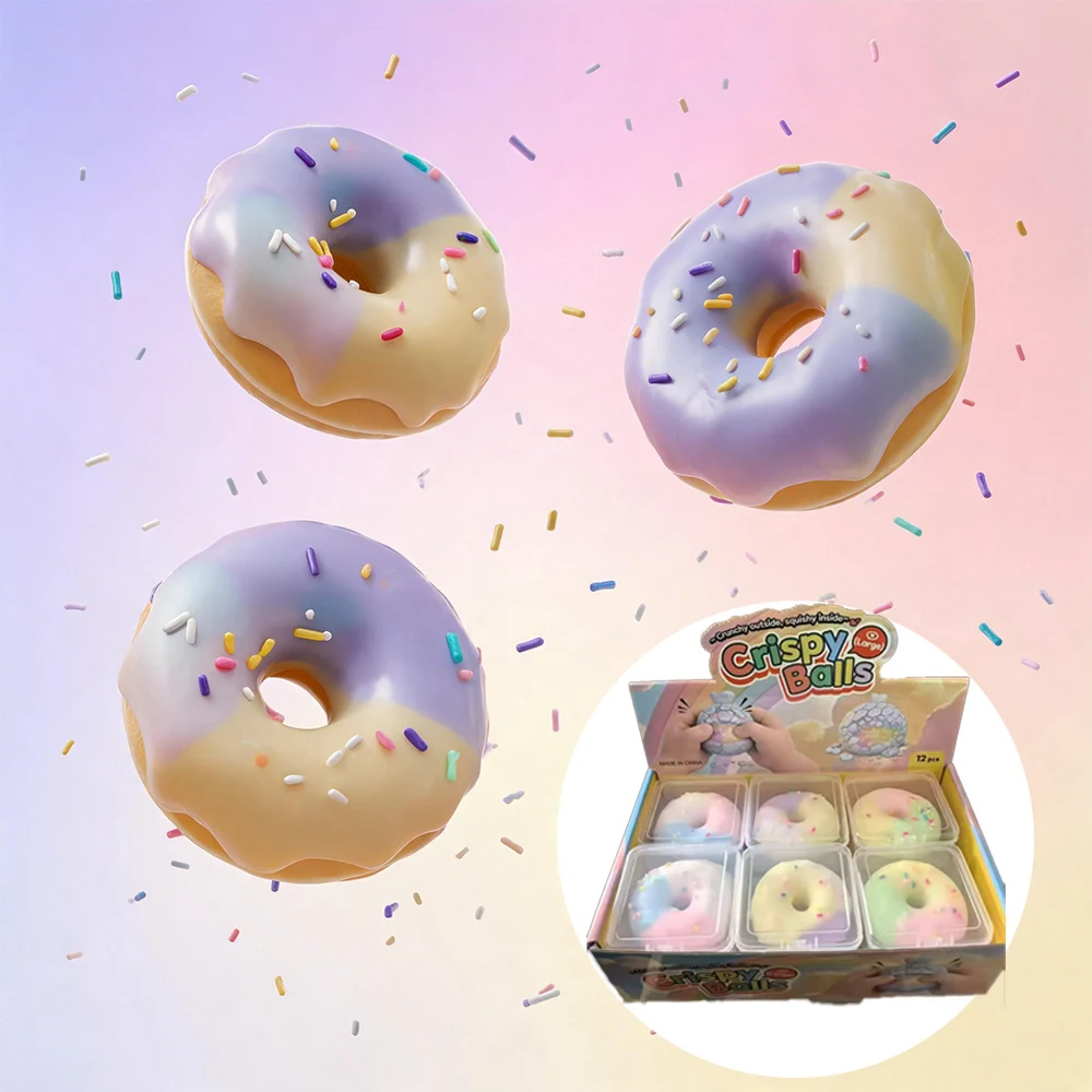 Chocolate Wax Cracking Dreamy Macaron Color Donut Cat Paw Squishy Toy Fidget Ball ASMR Crunchy Cute Handmade Gift Squeeze Toy