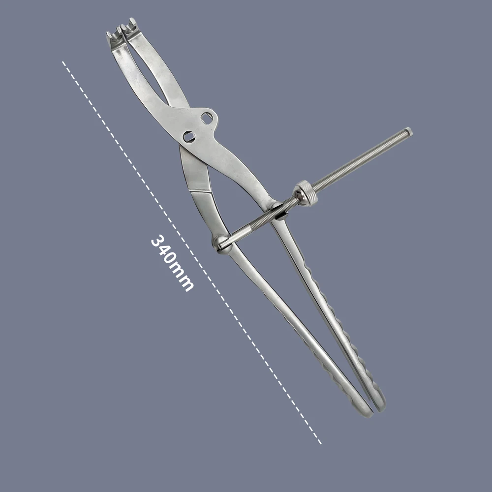 Pinzas  reducción pélvica, acetabulo Manual, pinzas  reducción ósea acetabular, instrumento veterinario, 1 ud.