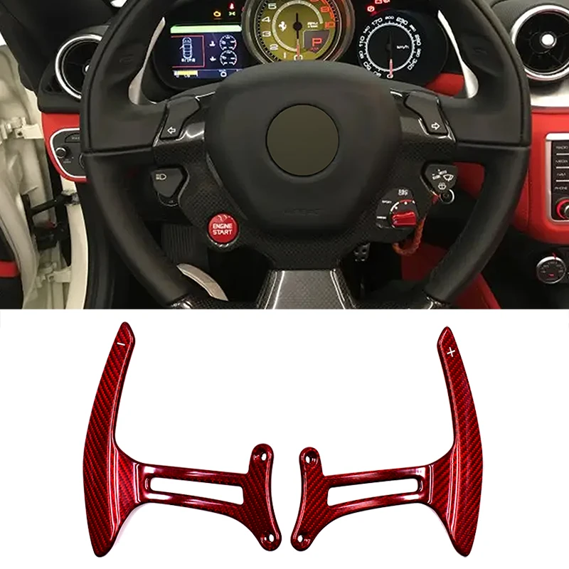 SK CUSTOM Glossy Carbon Shifting Paddles Fit For Ferrari 488 GTB Steering Wheel Paddle Shifter