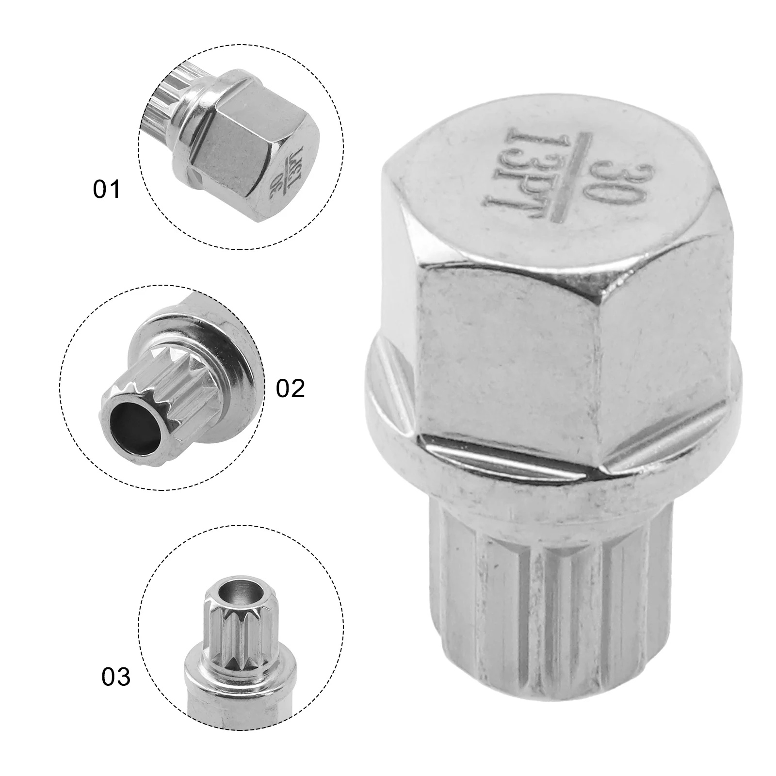 High Quality Wheel Lock Lug Nut Screw Removal Key 1PC 1x 20x28mm 30/13PT Accessory Anti Theft Car Part Rustproof