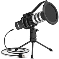 Gaming Microphone,USB PC Mic for Podcasts Videos,Streaming,Condenser Mic Tripod Stand,Shock Mount,Compatible with PS4/5/PC