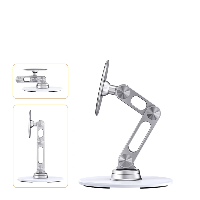 Kimdoole Desktop Magnetische Mobiele Telefoon Stand Rotatie Opvouwbare Legering Aluminium Telefoonhouder Bureauondersteuning Voor Iphone 12 13 14 Samsung