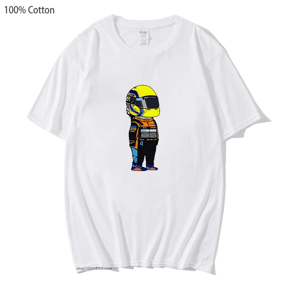 F1 Tshirts 100% Cotton Mini No 4 Shirt-tee Funny Games Graphic T-Shirts Mens Casual Summer Women Clothing Oversized Soft Tops