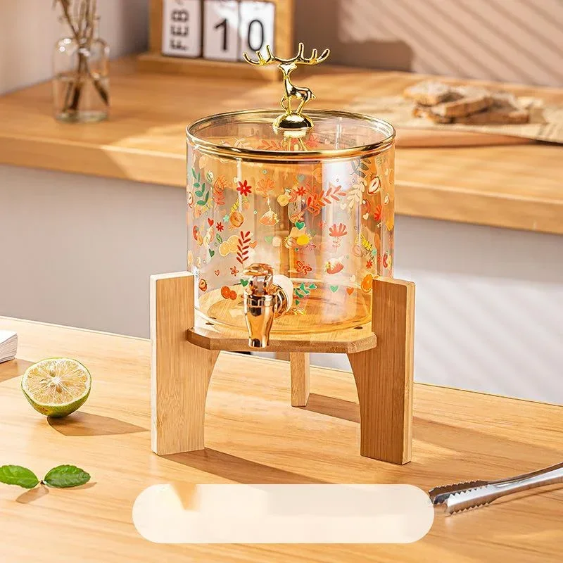 

Чайник из боросиликатного стекла, термостойкий кувшин для воды, элегантное бытовое ведро для холодных напитков, ледяное ведро