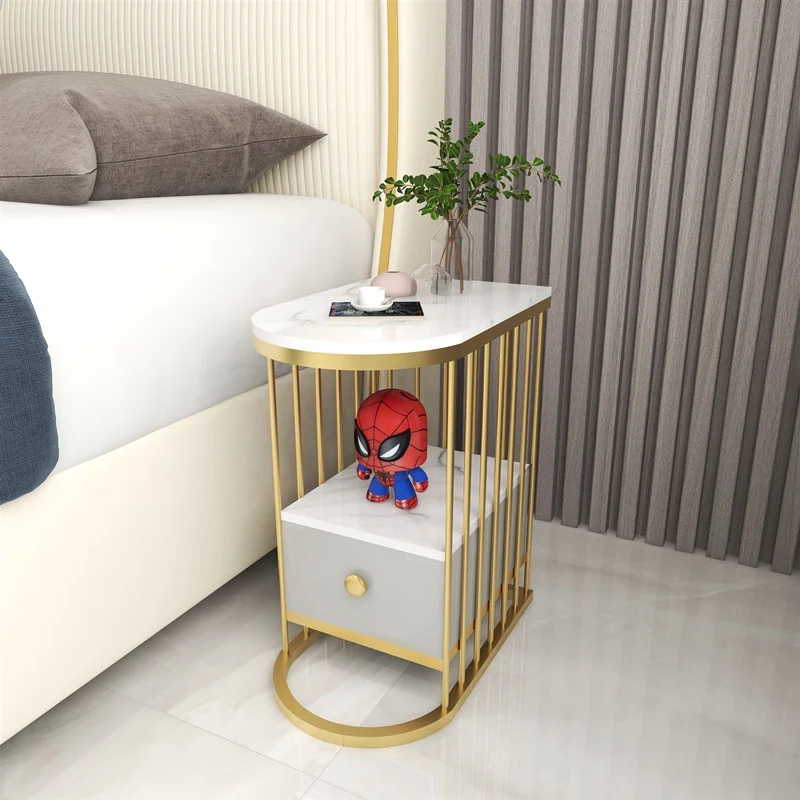 

Narrow Bedroom Nightstand Gold Legs Design Luxury Nightstand Table Drawers Bed Side Muebles Para El Hogar Industrial Furniture