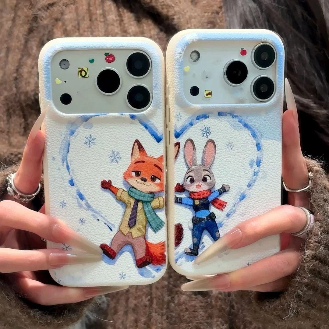 New for Zootopia 2 Phone Case - Apple 17 Cute Couple Phone Case Full-Coverage Shockproof Christmas Gift