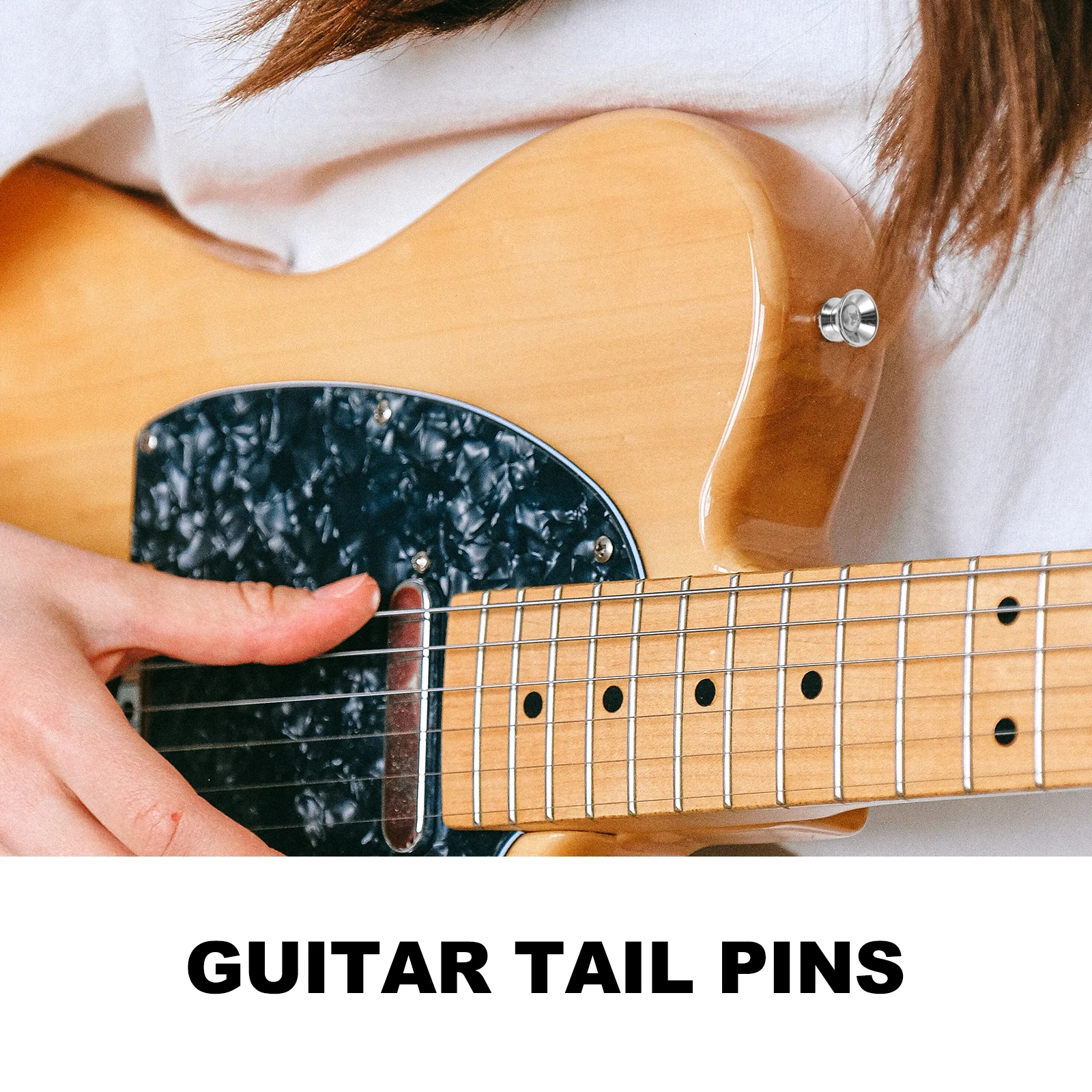

20 Sets Guitar End Pins Strap Locks Bass Tailpiece Studs Metal Buttons Durable Anti Rust Easy Install Alloy Guitar Accessories