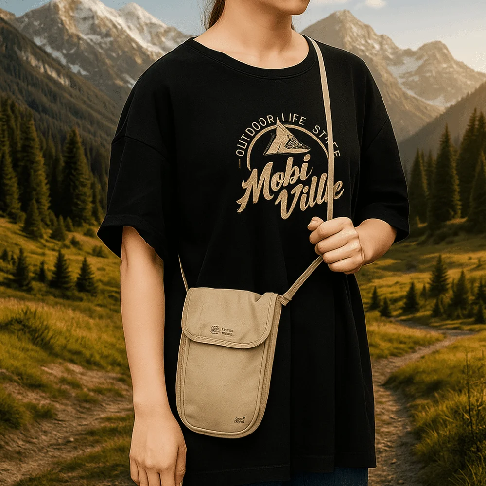 

Lightweight Travel Document Bag Multifunctional Neck Wallet Mobile Phone Storage ingle Shoulder Versatile Use Waterproof Bag