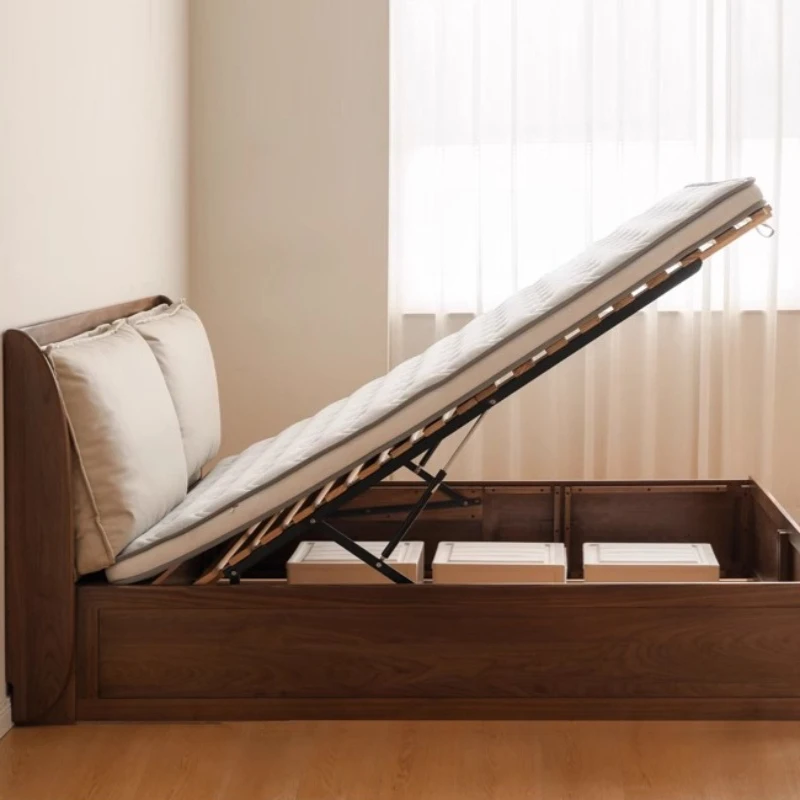 #Storage Multifunctional Bed Space Saving Bedroom Frame Japanese Sun Sleeping Bed Wooden Tatami Camas De Casal Hotel Furniture