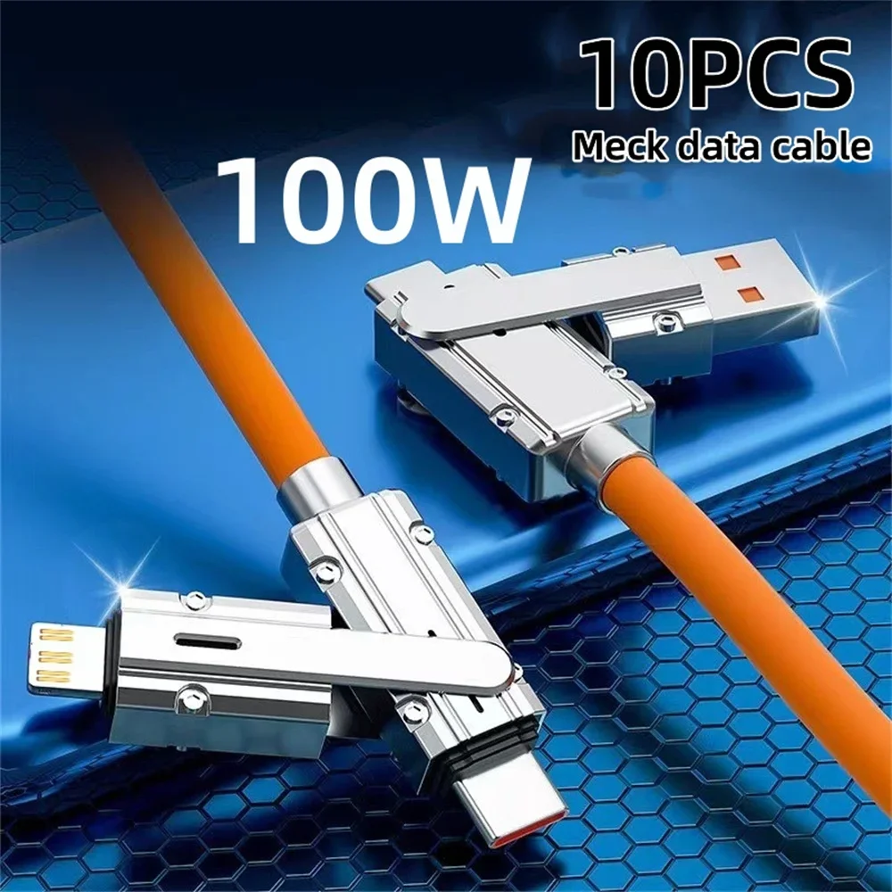 10pcs 100W 4 in 1 Fast Charging Cable for IPhone Type-c USB Portable Charging Cable for IPhone Xioami Samsung Huawei Vovo