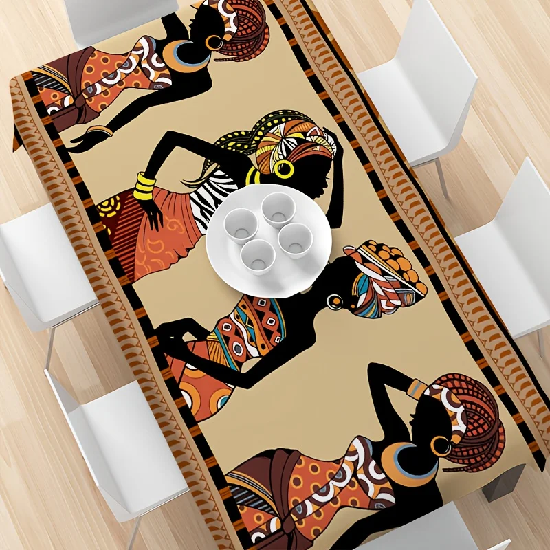 One African-style printed tablecloth, with an elegant and fashionable design, made of polyester print.zyc