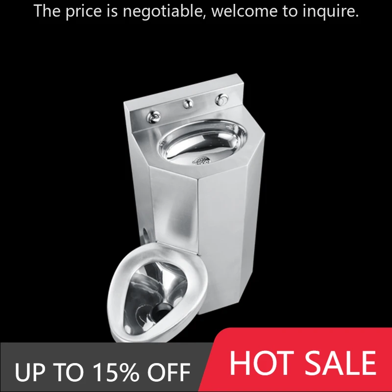 

OEM ODM Public WC Vandal Proof One Piece Detention Center Stainless Steel Combination Toilet Sink