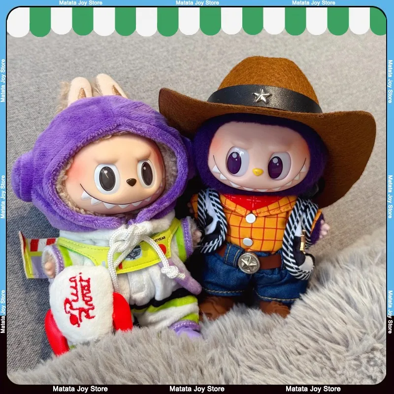 

Только одежда для куклы Labubu, модные игрушки, плюшевая ковбойская шляпа Базза Лайтера Вуди, фиолетовая обувь, коричневый подарок для детей