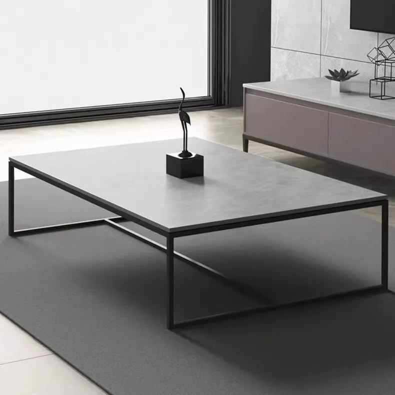 Italian minimalist slate coffee table, modern simple living room, household slate light luxury tea table, Nordic small apartment