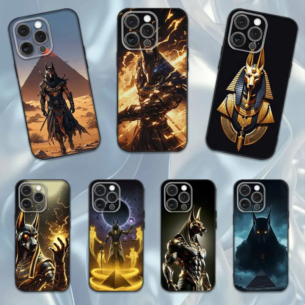 

Anubis Egyptian God Phone Case For iPhone 16e,16,15,14,13,12,11,Pro,X,XS,Max,XR,Plus,Mini Soft Black Cover
