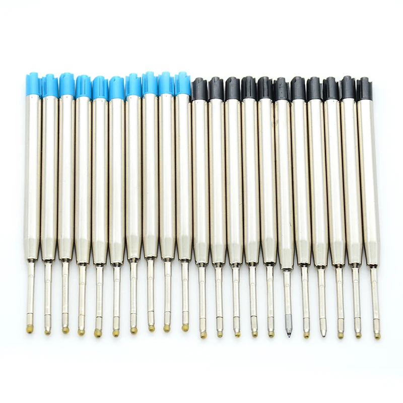 10Pcs 98mm Schwarz Blau Metall Kugelschreiber Refill Für Schule Büro Geschenk Stift Hotel Business Nib Medium