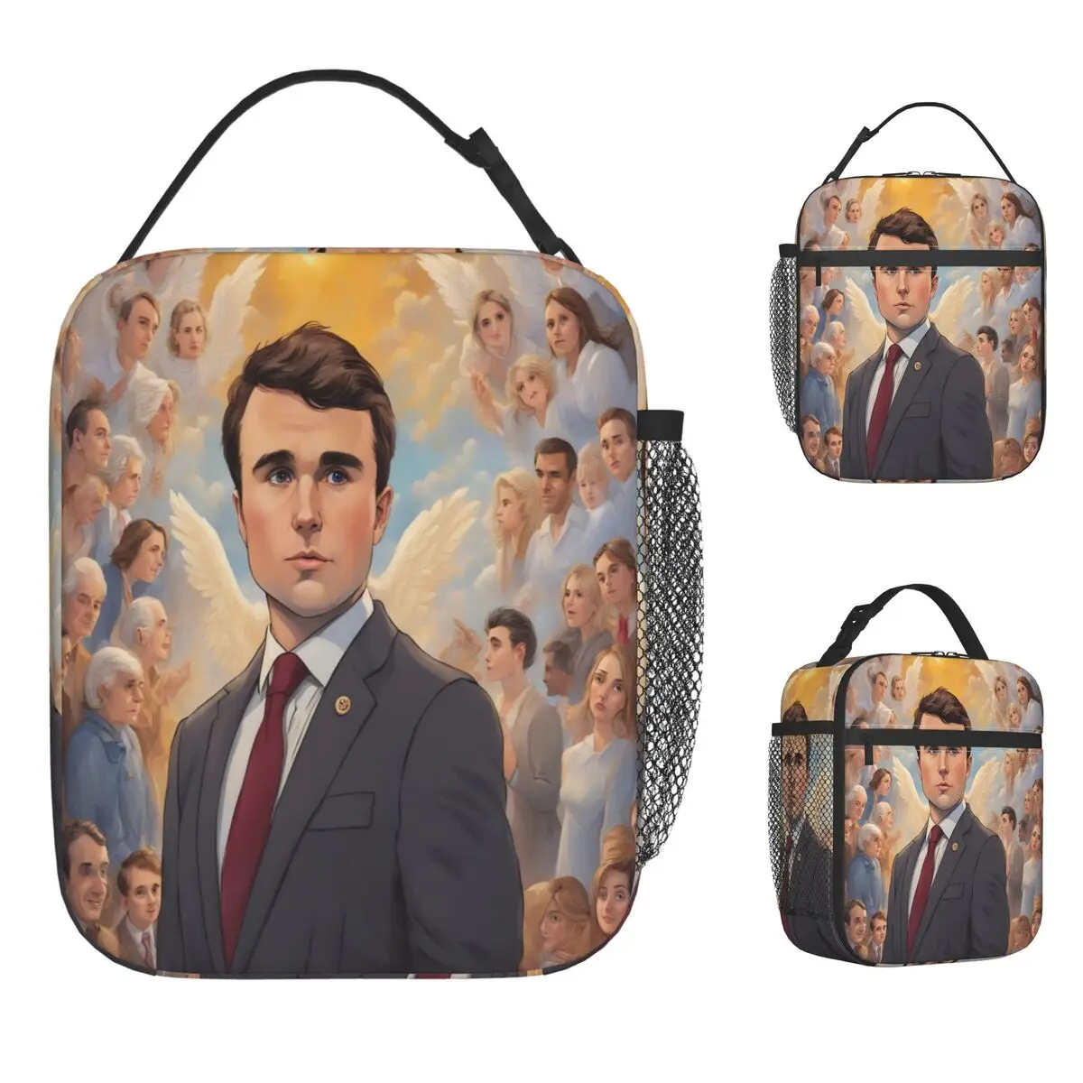 

Сумка для обеда Charlie Kirk для детей, ланч-бокс с принтом, повседневная школьная сумка-холодильник, портативная изолированная сумка-тоут Оксфорд, сумки для еды