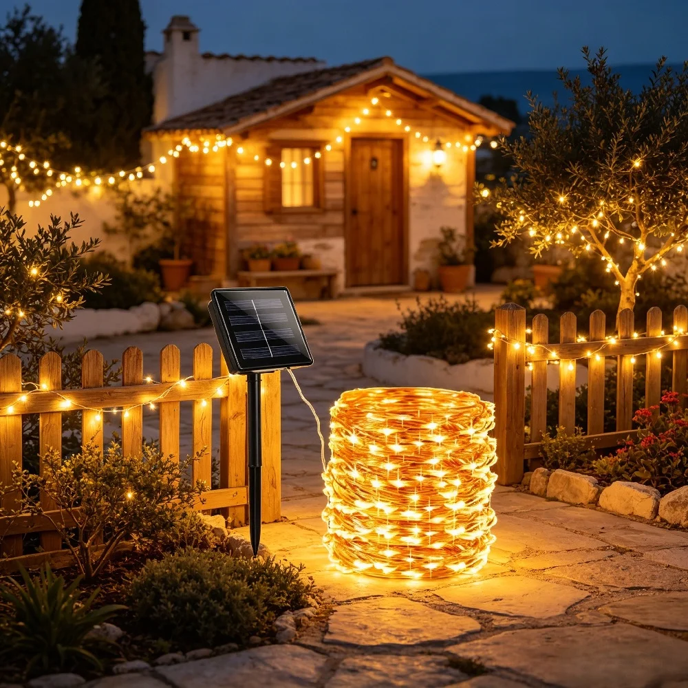 

12M 22M 32M 42M LED Outdoor Solar Lamp LEDs String Lights Fairy Holiday Christmas Party Garland Solar Garden Waterproof Lights