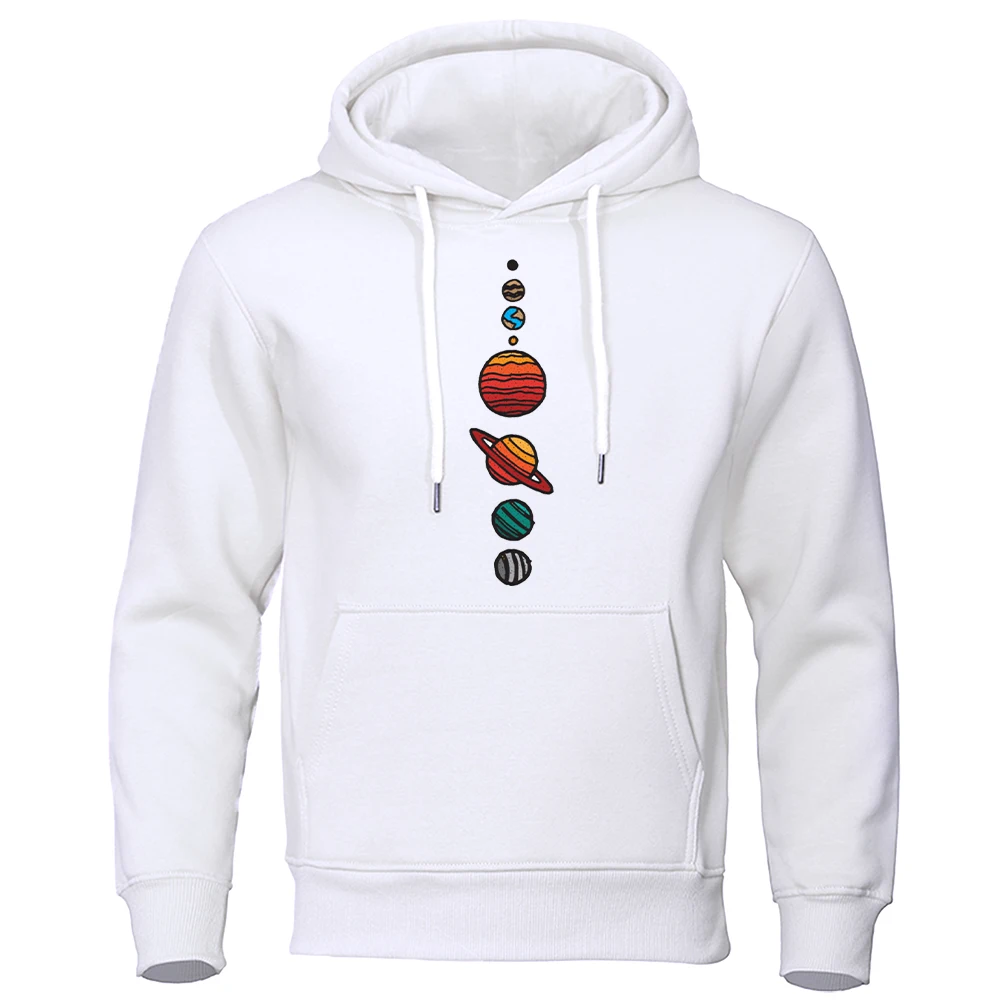 

8 Planets Interesting Patterns Funny Print Mens Hoodies Casual Pullover Clothing Fleece Fashion Streetwear Pocket Men Streetwear