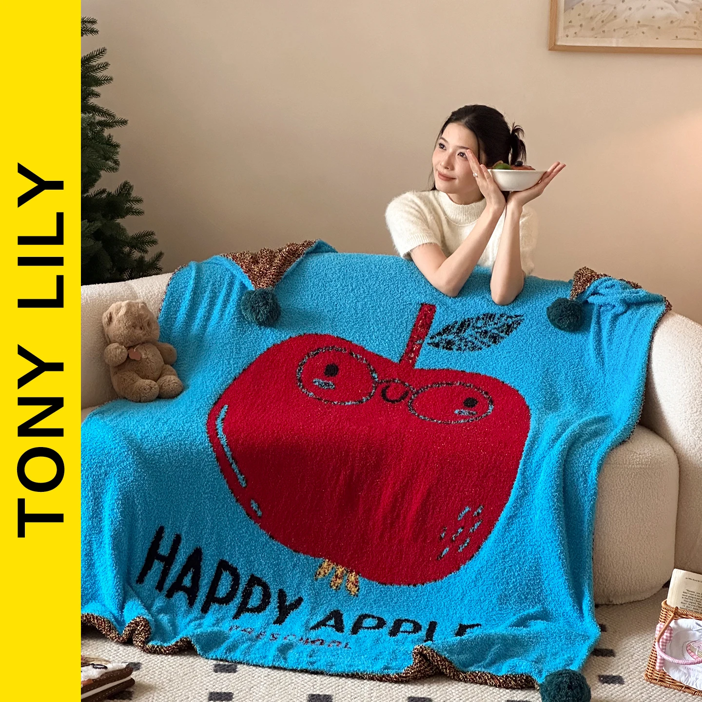 

Fashionable Knitted Half-Fleece Leisure Blanket Warm Cozy Home Decorative Cover Blanket Versatile Use in Living Room Bedroom