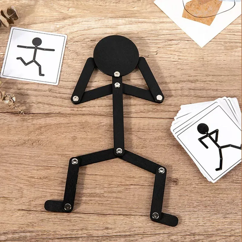 Creative Puzzle Sport Wooden Man Montessori Material Busy Board Matching Card Games Learning Educational Fine Motor Training