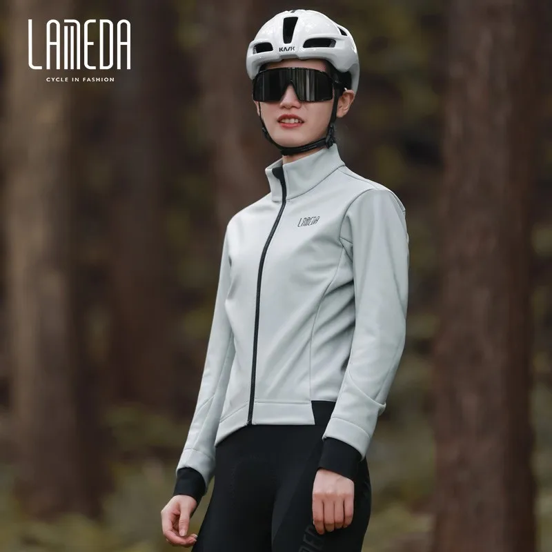 Lameda Windbreaker For Cycling Women's Biker Jacket Fleece Warm Cycling Jackets Autumn Winter Cycling Clothes For Women