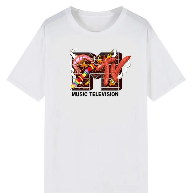 Men Retro T Shirt Mtv Throwback T-Shirt Vintage 80S 90S Bands Hip-hop Music Tv Culture Tee Tops Roupas Masculinas Ropa Hombre