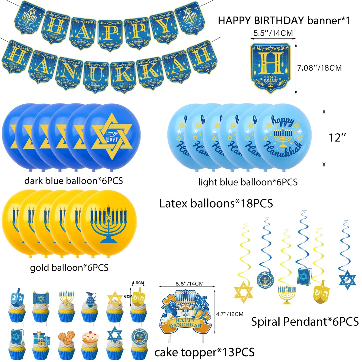 Happy Hanukkah Banner Kits Banners Decorations Flags Balloons Ribbons Party Home Party Supplies Celebrate Cherish the Eyes