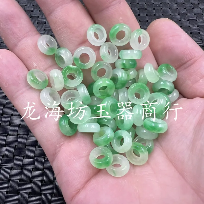 Jade Floating Flower Jade Large Hole Jade Buckle Jade Loose Beads Bracelet Necklace Prayer Beads Spacer Key String Rings Wholesa