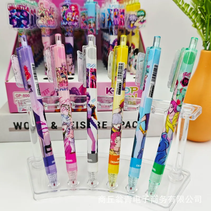 Pixiv 48 قطعة أنيمي K-Pop شيطان الصيادين المقرب هلام القلم الكرتون 0.5 الأسود الصحافة قلم توقيع طالب القرطاسية بالجملة #4