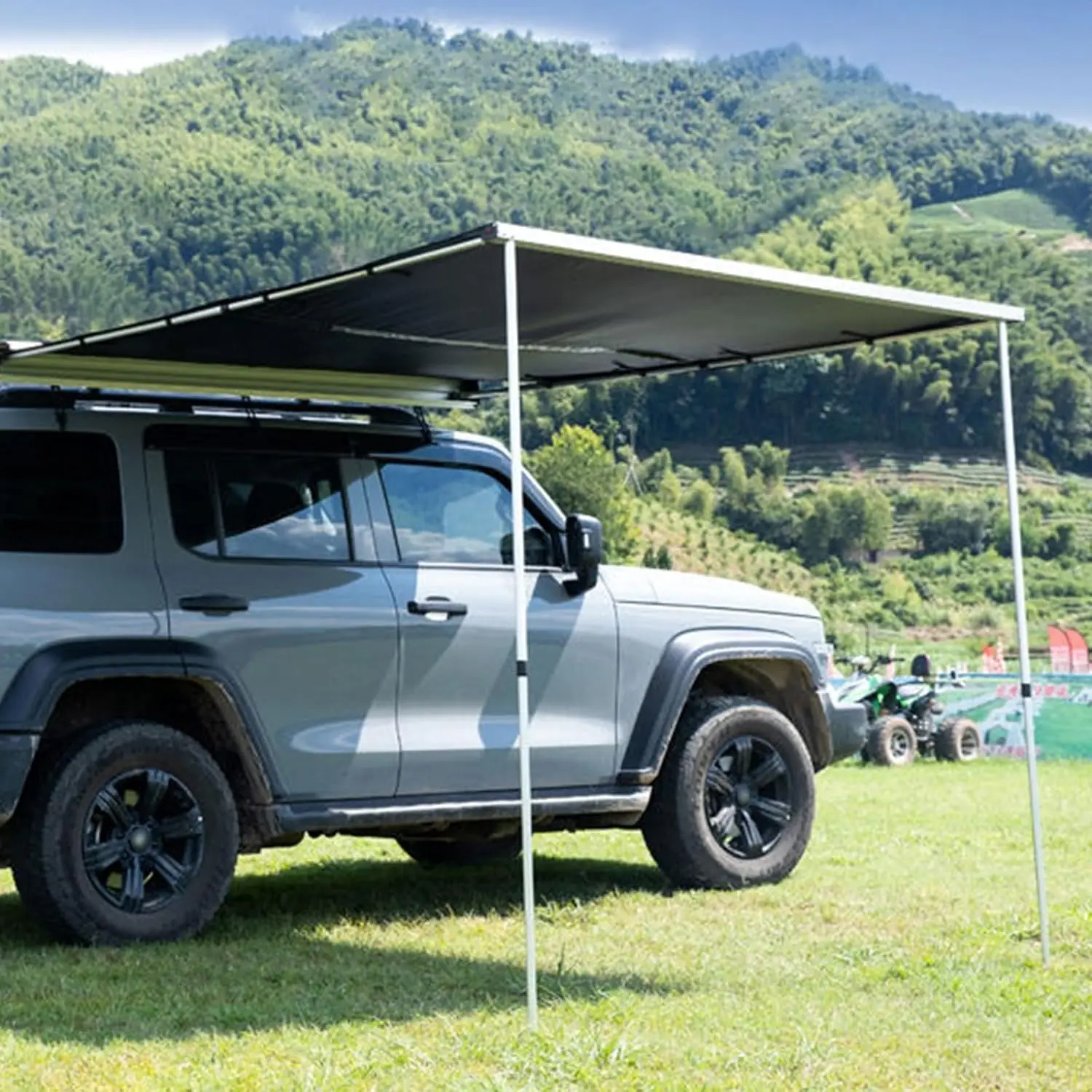 

Новая уличная палатка для кемпинга с каркасом из алюминиевого сплава, тентом из оксфордской ткани прямого типа, авиационным боковым навесом и боковой подсветкой