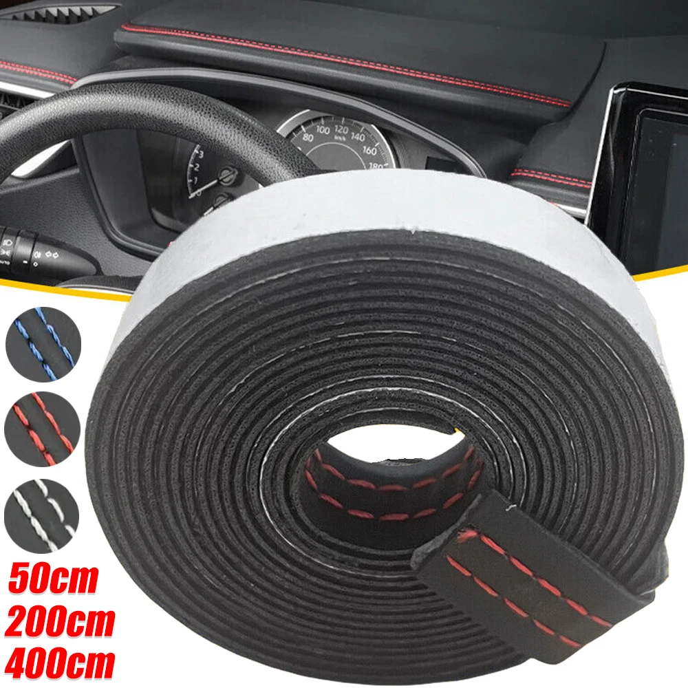 Self-adhesive Moulding Trim Car Interior Styling Dashboard PU Leather Decoration Line DIY Braid Strip Car Decoration