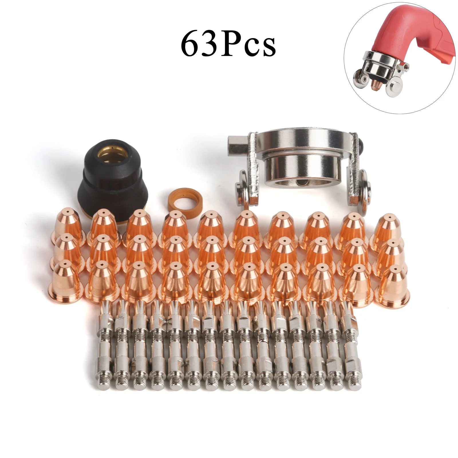 

63Pcs S45 Plasma Torch Set Roller Wheel CV0024 PR0110 PD0116 PE0106 PC0116 Fit Trafimet S45 S25 Plasma Cutter Torch