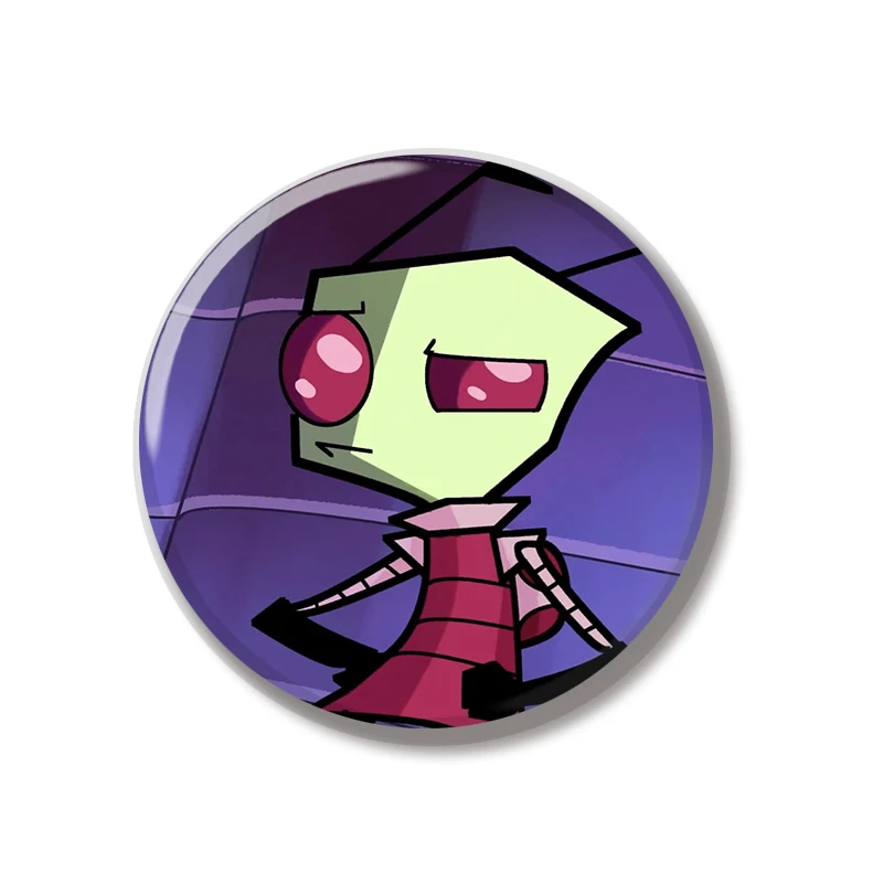 Invader ZIM Anime Pin Fun Cartoon Soft Button Pin Jewelry Creative Badge Cartoon Brooch Lapel Pin Canvas Bag Backpack Decoration