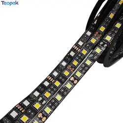 Tira de LED negra PCB 5050, 12v de cc, 60LED/m,5m, 300LED,IP20/IP65, resistente al agua, RGB, blanco, blanco cálido, rojo, verde, azul, RGBW