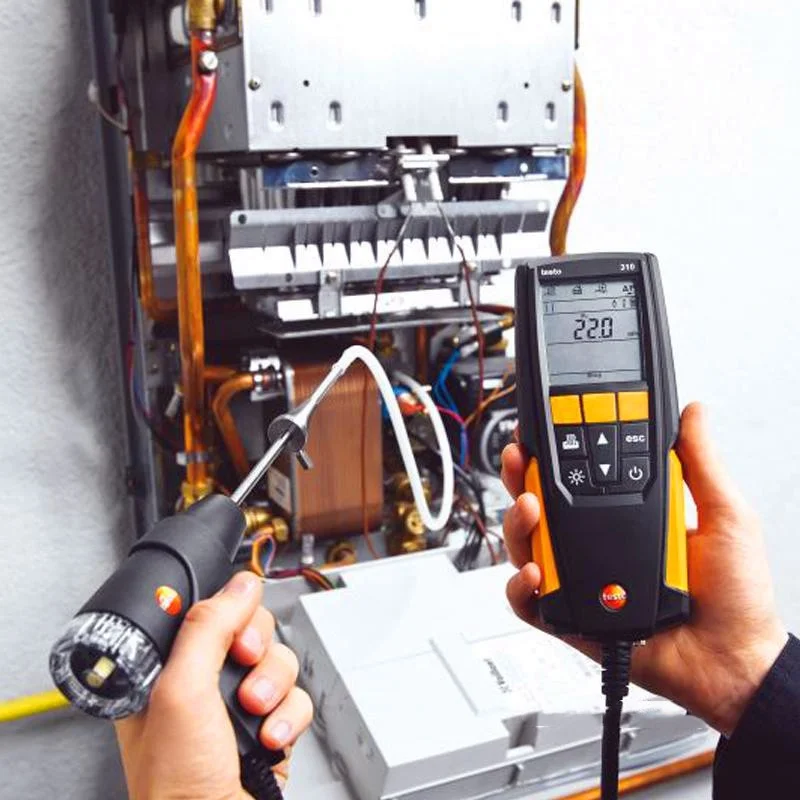 Testo 310 محلل احتراق غاز المداخن O2 CO CO2 نطاق القياس 0 إلى 4000 جزء في المليون