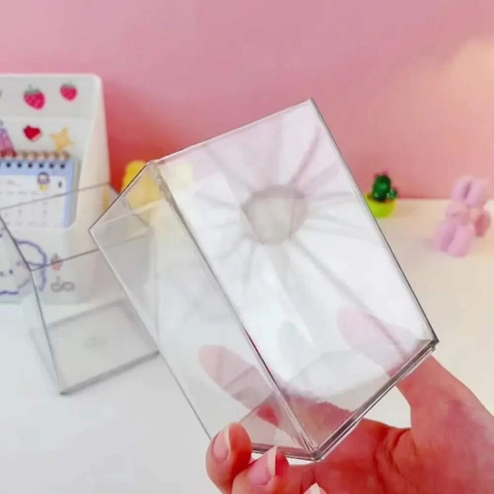 Transparent Pen Holder Multifunctional Solid Acrylic Pen Pot Large Capacity Simple Stationery Storage Box Students