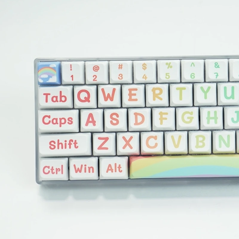 

MDA PBT Keycaps Colorful Dye Sub Keycap For Cherry Mx Switch Mechanical Keyboard 125 Keys Custom Tester68 Rk61GMK67 PBT Key Cap