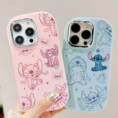 Cute Disneys Stitch Angel Case for Samsung Galaxy A50 A51 A71 A12 A13 A22 A23 A24 A7 A33 A73 A31 A03S A02 A03 A04 Note 20 Ultra