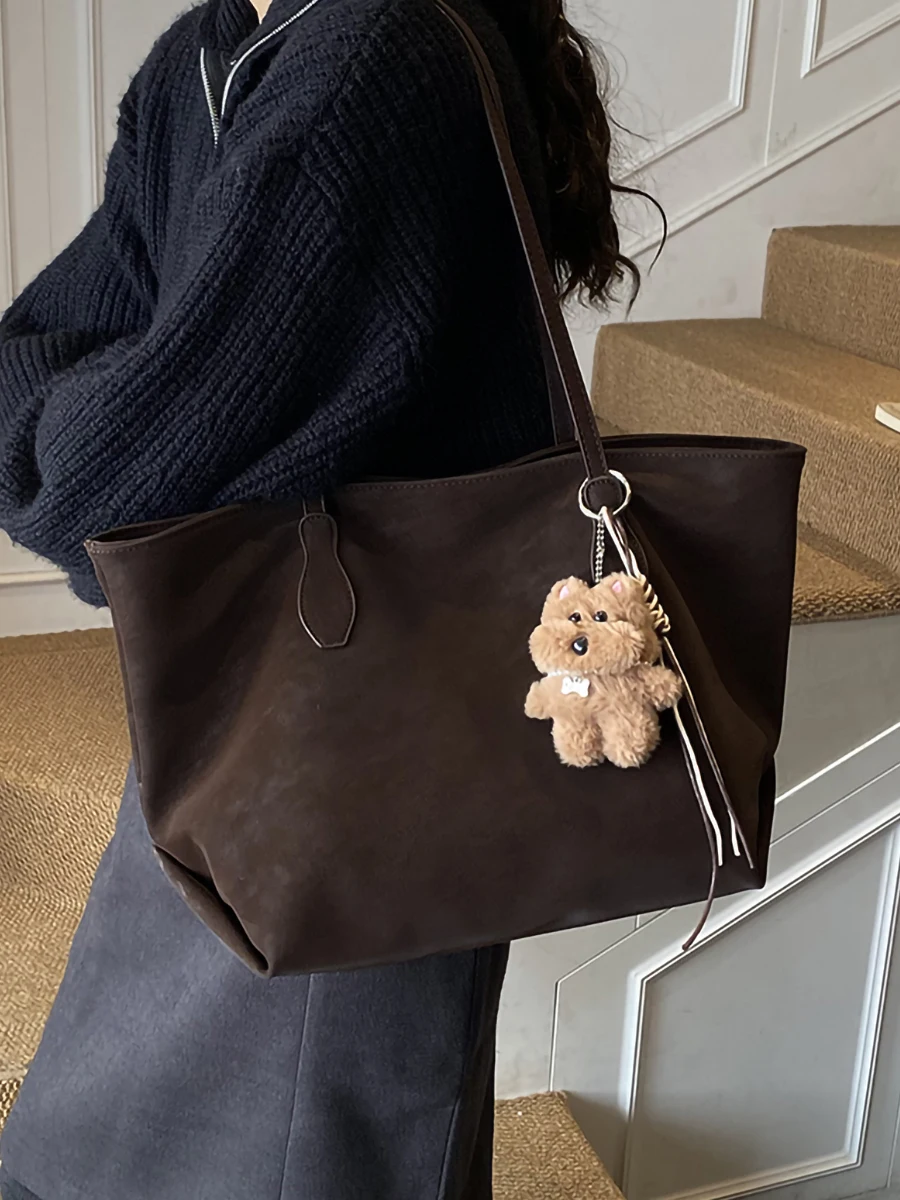 

Women's Commuter Tote Bag Large Capaci Faionable Vintage Casual oulder Bag for Work Matching All Autumn Winter New 2025