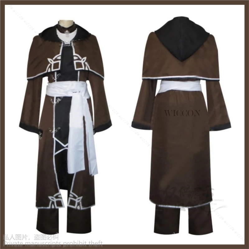 Anime ：Jobless Reincarnation Rudeus Greyrat Cosplay Costume Wig Long Coat Uniform Full Set Man Halloween Suit