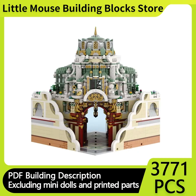 Street View Model MOC Building Bricks Shopping Arcade Inverted Corner Modular Technology Gift Holiday Assemble Children Toy Suit