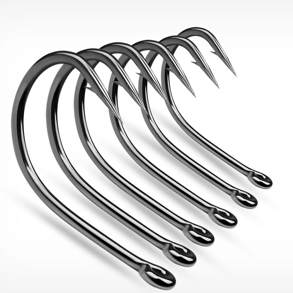 KATYUSHA 100Pcs High Carbon Steel Fish Hooks With Barbs and Sharp Fish Hooks for Lure Fish HooksFishing Gear Wholesale