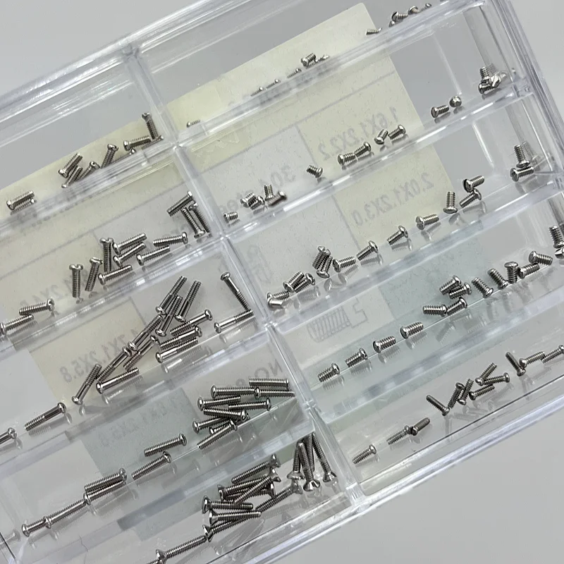 1 صندوق أجزاء الساعة 304 مسامير برأس مسطح من الفولاذ المقاوم للصدأ غطاء خلفي للساعة غطاء سفلي مسامير صغيرة مبيعات بالجملة
