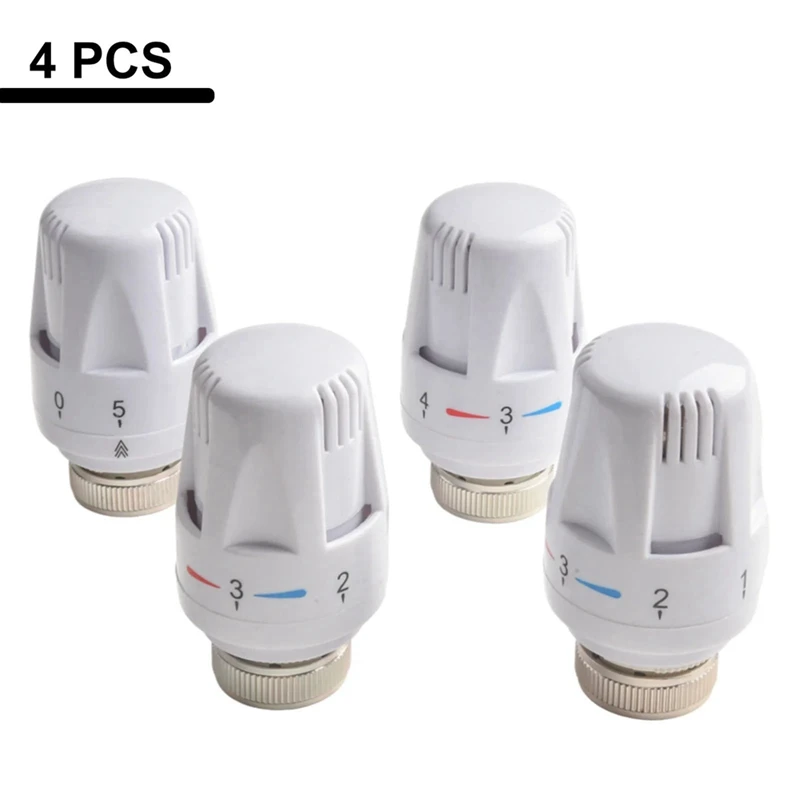 4pcs Adjustable Thermostatic Radiator Valves Heating Anti Freeze Protection Temperature Regulation M30x1.5