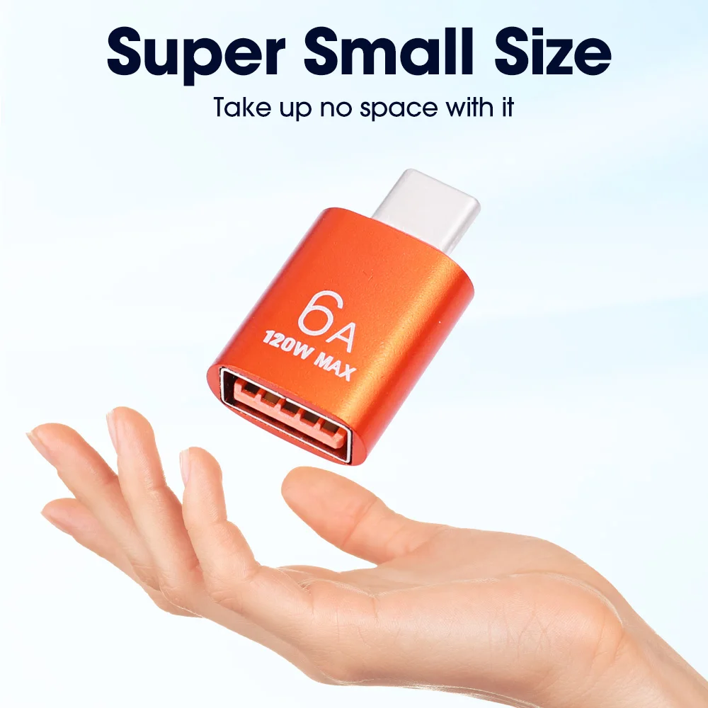 3/1PCS 6A USB To Type C OTG Adapter 120W USB-C Male To Type-c Female Charger Converter For Macbook Samsung Data Transfer Adapter